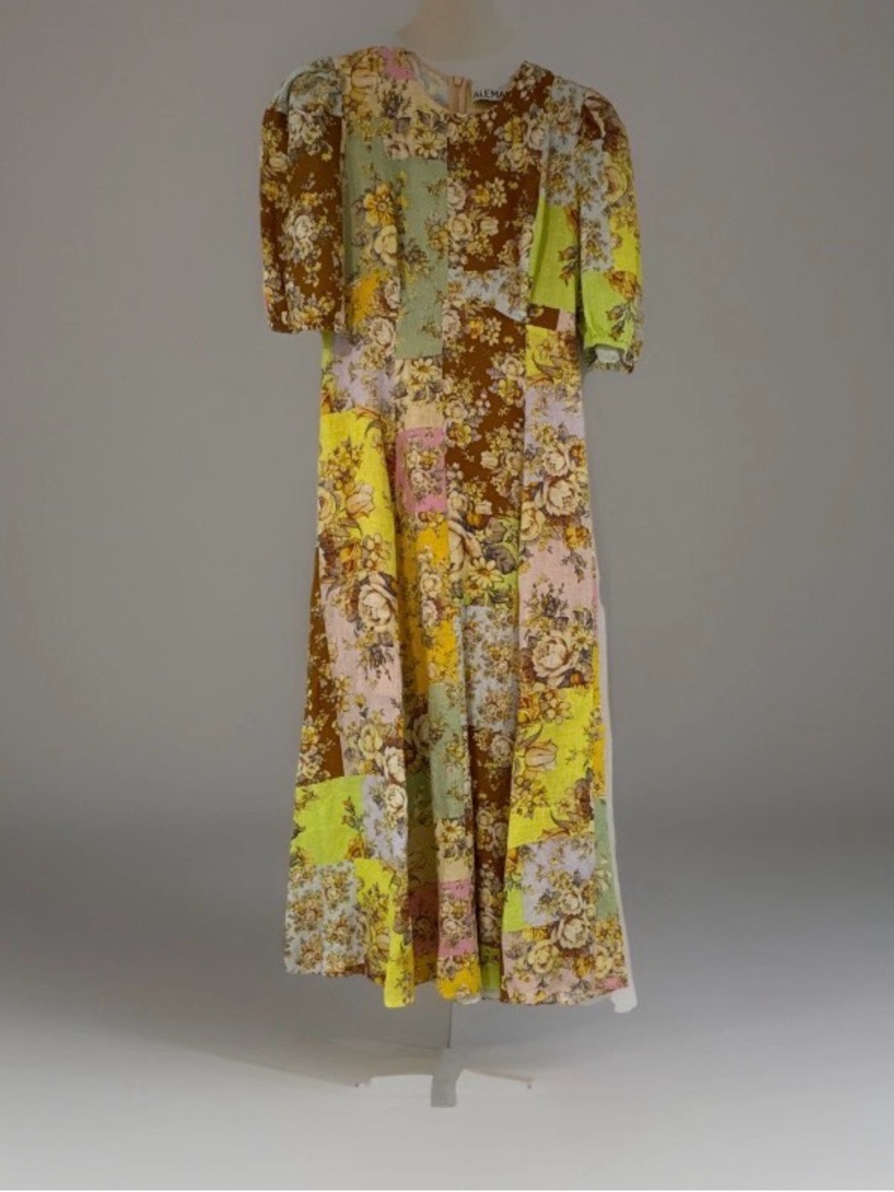 Alemais Floral Patchwork Maxi Dress in Brown & Yellow